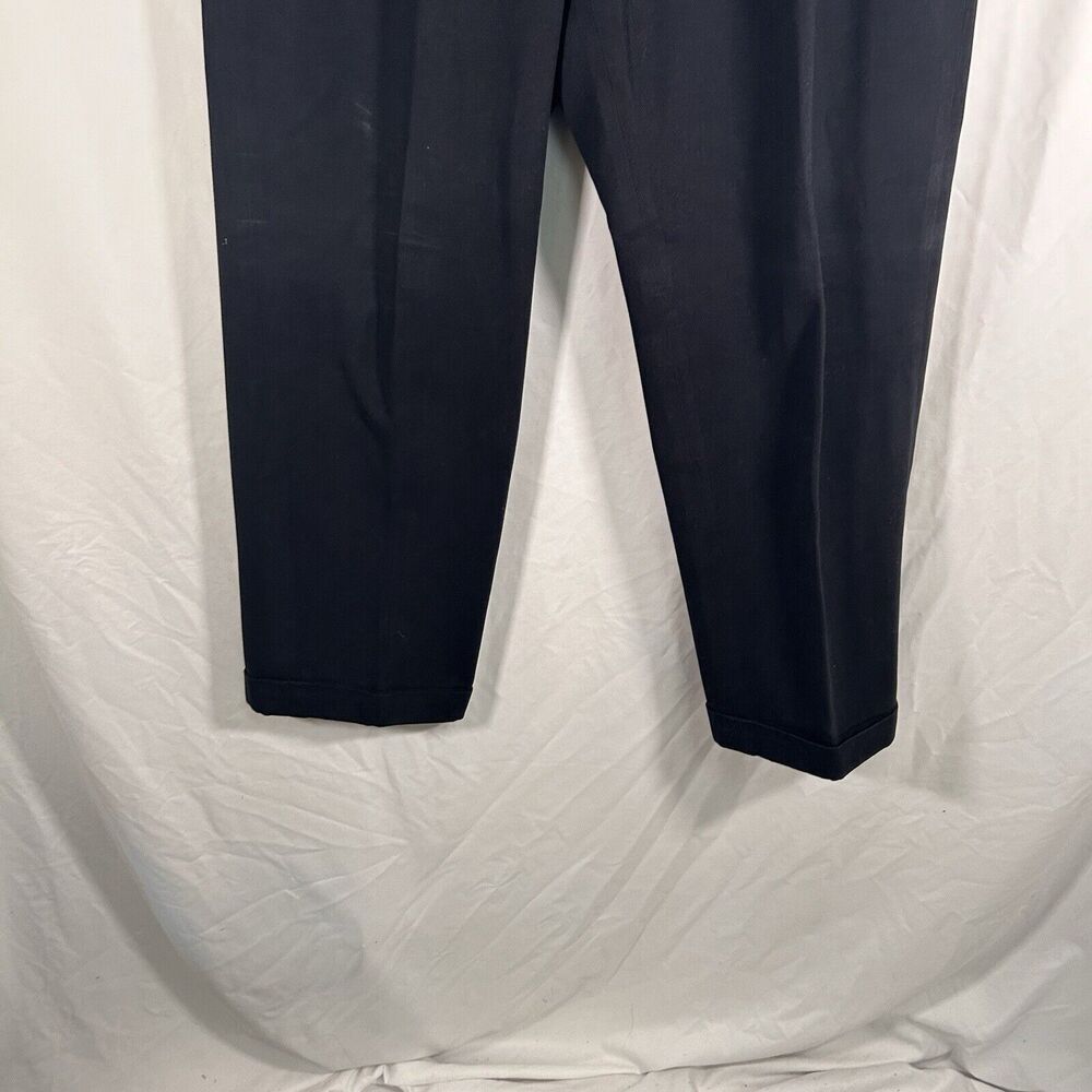 Brooks Brothers Dress Pants Mens 38x30 Black Elliot Fit Pleated Cotton Dry Clean - Picture 3 of 12